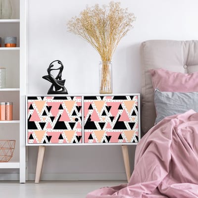 Scandinavische meubelsticker, ontwerp van een kachel, 40 x 60 cm