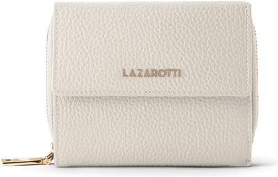 Lazarotti Leren portemonnee Bologna Leather Wallet With 8 Card Slots Cream crème