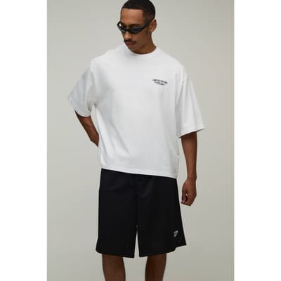 Oversized Boxy T-shirt & Mesh Short Set In Beperkte Oplage | White | Size Large
