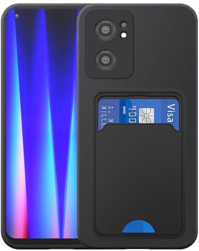 Geschikt voor OnePlus Nord CE 2 Telefoonhoesje met TPU Pasjeshouder - Flexible Back Cover Case Siliconen TPU with Cardslot - Zwart - Smartphonica geschikt voor OnePlus Nord CE 2 5G