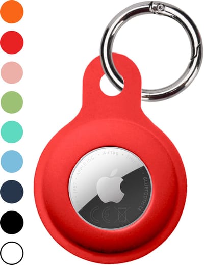 Hoesje Geschikt voor Apple AirTag 2e generatie Hoesje Sleutelhanger Houder - Siliconen Hoesje Geschikt voor Apple AirTag 2 Hoesje - Rood