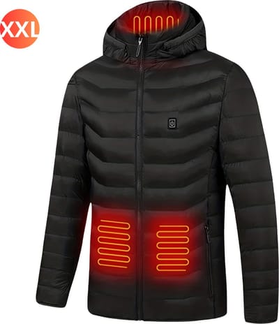 Nivard Verwarmde Jas - Heating Jacket - Thermo Jas - Elektrische Kleding - Jas Met Verwarming - Met Capuchon - Heren - Maat XXL