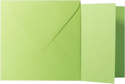 Vierkante Enveloppen - Lichtgroene Kaarten - Uitnodigingen Versturen - Zelfklevende Sluiting - 14x14 cm - Lichtgroen