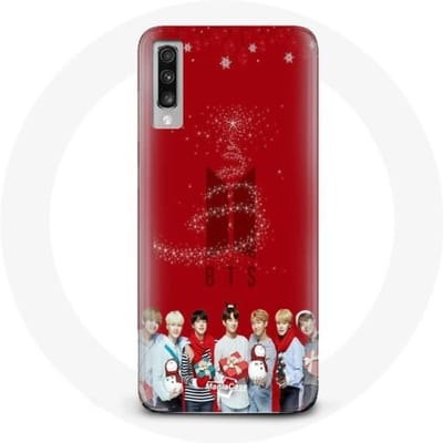 Coque pour Samsung Galaxy A50 BTS Bangtan Garçons Fond Rouge Cadeau de Noël 2023