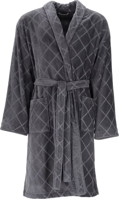 VOSSEN® Herenbadjas – Webvelours Structuur – Maat XXL – Kleur Graphit