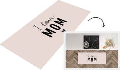 Keukenloper - Loper keuken - Spreuken - Quotes - Moeder - I love mom - 120x50 cm - Keukenloper vinyl