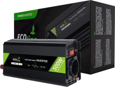 EcoLine - Omvormer 12V Naar 230V - 500w Vermogen 1000w Piek- Zuivere sinus - Spanningomvormer