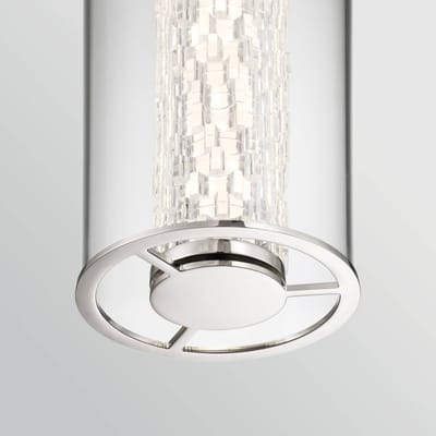 Quintiesse LED hanglamp ESPADA, gepolijst chroom, Ø 15 cm, metaal/glas