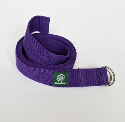 Samarali Yogariem van 100% Biologisch Katoen – 240 cm x 4 cm – Niet-Elastische Yoga Strap met RVS D-Ring – GOTS Gecertificeerd – Voor Yoga, Pilates & Stretching – 10 Kleuren