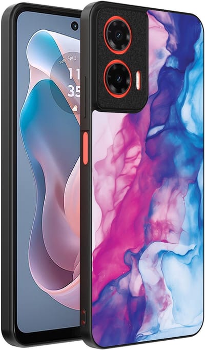 Smartphonica Telefoonhoesje Geschikt voor Motorola Moto G Play 2024 met Roze Blauw Marmer Opdruk - TPU Backcover Case Rose Blue Marble Design geschikt voor Motorola Moto G Play 2024