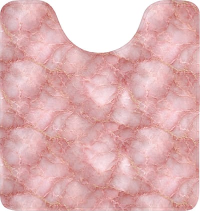 WC mat met uitsparing 55x60 cm - Antislip - Roze - Kwarts - Goud - Marmer - Toiletmat met uitsnijding - Vloermat - Douchemat - Toilet tapijt - Toiletmatten