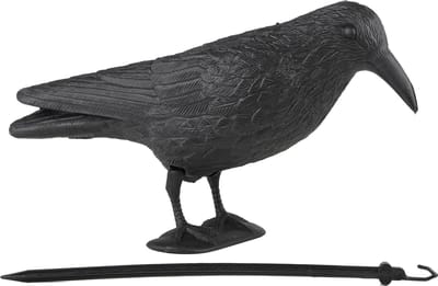 Vogelverschrikker/ duivenverjager raaf/zwarte kraai 38 cm - vogels verjagen