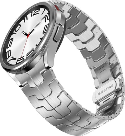 Stalen bandje - RVS - geschikt voor Samsung Galaxy Watch 7 / Watch FE / Watch 6 / Watch 6 Classic / Watch 5 / Watch 5 Pro / Watch 4 / Watch 4 Classic - zilver
