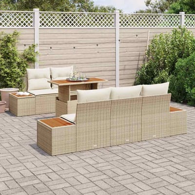 vidaXL - Tuinbank - Set - 6 - st - Beige - en - Crème
