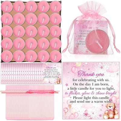 50x Beer Thema Bedankjes Cadeautjes voor Kraamfeest & Gender Reveal - Inclusief Kaarsen en Zakjes