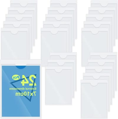 Zelfklevende Transparante PVC Kaartbeschermers - 24 Stuks, 7x10 cm, Ideaal voor ID Kaarten en Lidmaatschapskaarten