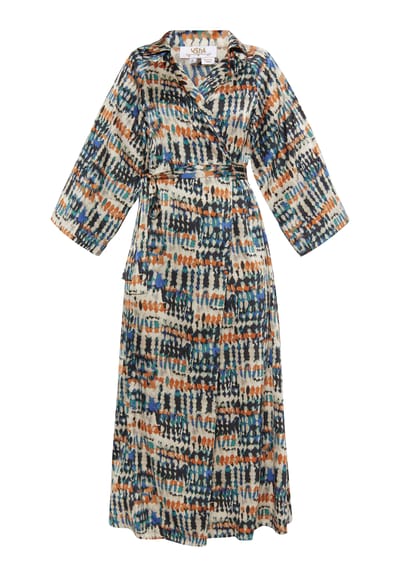 usha Wikkeljurk Dames Beige blauw veelkleurig