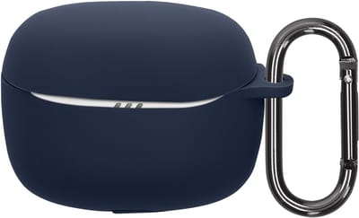kwmobile cover voor oordopjes case - geschikt voor JBL Tune Beam 2 - Trendy beschermhoes draadloze oordopjes in donkerblauw