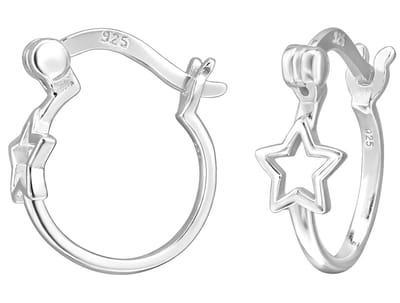 Joy|S - Zilveren ster oorbellen - 15 mm / 5.5 mm ster oorringen - Franse sluiting - sterling zilver 925