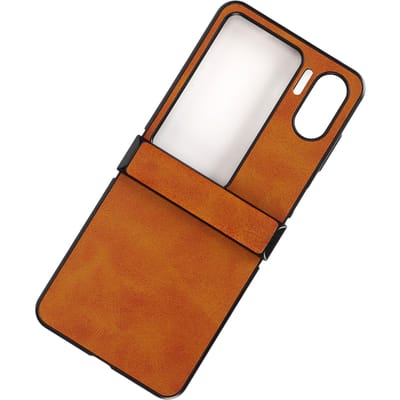 Étui pour Oppo Find N2 Flip Cuir Synthétique Ultra Fin Antichoc Housse de Protection pour Téléphone pour Oppo Find N2 Flip marron