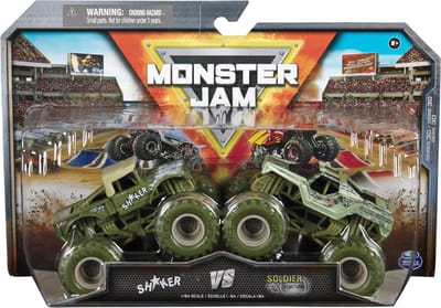 Hot wheels Monster Jam truck 2-pack Shaker & Soldier Fortune - monstertruck 9 cm schaal 1:64