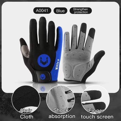 Herfst Winter MTB Fietsen Lange Vinger Handschoenen Antislip Slijtvast Schokbestendig Ademend Touchscreen Fiets Motorhandschoenen Heren XL gray