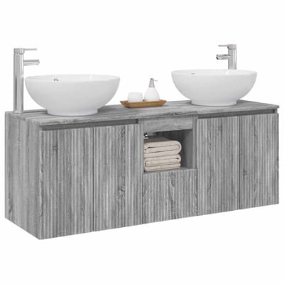 vidaXL - Badkamerkast - set - 3 - st - Grijs - Sonoma - 49,5 - x - 44,5 - x - 65 - cm