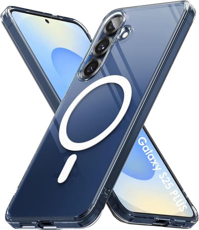 Samsung Galaxy S25 Plus Hoesje backcover Shockproof siliconen Transparant met geïntegreerde magnetische cirkel