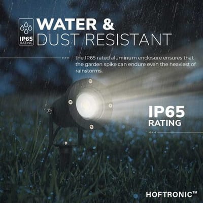 HOFTRONIC Sydney - Tuinspot voor buiten - LED - Zwart - Waterdicht - 230V - Verwisselbare GU10 lamp - Prikspot met grondspies - Richtbaar - Aluminium - Voor het uitlichten van planten/struiken en bomen