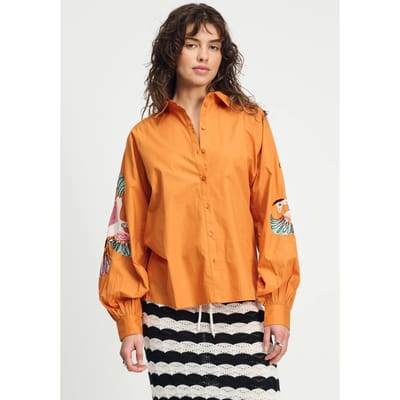 POM Amsterdam Blouse - Lexi Bird Sienna Maat: 34 | Blouses Outlet | Dames | Oranje