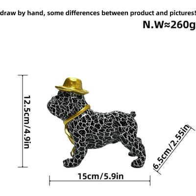 Modern Eenvoudig Transferdruk met Hoed Wandelende Hond Ornamenten Huis Kantoor Bureau Decoratie Verjaardagscadeau Hars Ambachten