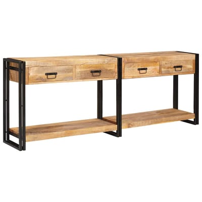 vidaXL - Wandtafels - 2 - st - Bruin - 200 - x - 33 - x - 75 - cm - Massief - Mango - Hout