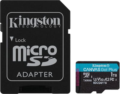 Kingston Canvas Go Plus - microSDXC Geheugenkaart - 1TB - V30 - Class 10 - 200/160 MB/s