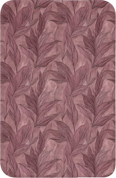 WC mat 40x60 cm - Antislip - Bladeren - Patroon - Paars - Toiletmat - Vloermat - Douchemat - Toilet tapijt - Toiletmatten