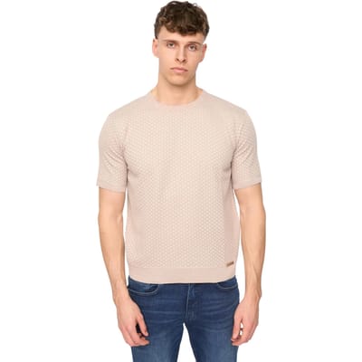 Duck and Cover Heren Mataso Gebreide T-Shirt (Stone)