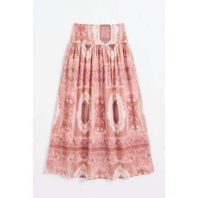 Patroon Hoge Taille Midi Rok