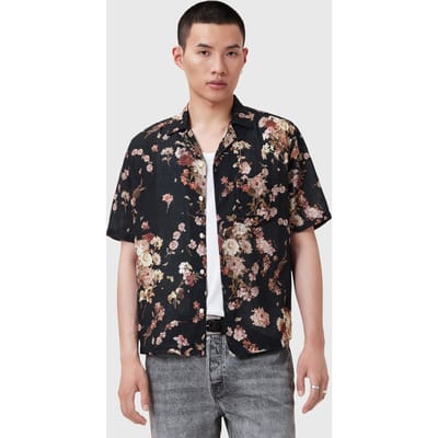 AllSaints Armada Ss Shirt Jet Black Taglia: XS | Camicie Casual Outlet | Uomo | Nero