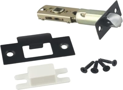 Sluitplaat Deur - Deurbeslag Sluiting - Binnendeuren Beveiligen - Verstelbaar 60/70mm - Compact Formaat - Zwart