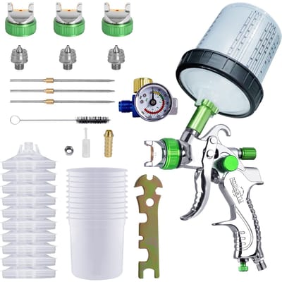 Universeel 1,4 mm/1,7 mm/2,0 mm Mondstuk Accu Verfspuit voor Huisinterieur Schilderwerk Auto DIY groen