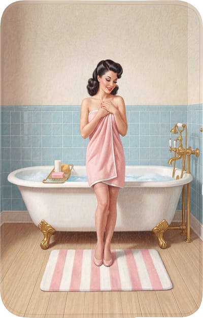 WC mat 50x80 cm - Antislip - Badkamer - Vrouw - Roze - Toiletmat - Vloermat - Douchemat - Toilet tapijt - Toiletmatten