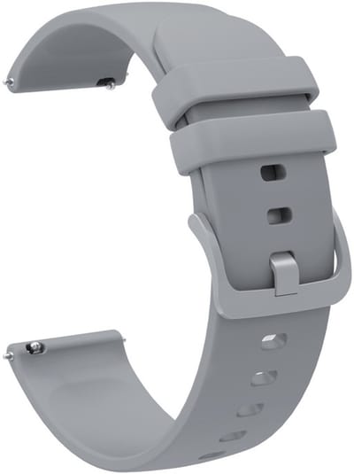 Siliconen bandje - geschikt voor Garmin Vivoactive 4 / Venu 4 (45mm) / Venu 3 / 2 / Forerunner 255 / Forerunner 265 / 570 (47mm) en Polar Vantage M / M2 / V3 / Grit X (Pro) - glad - grijs