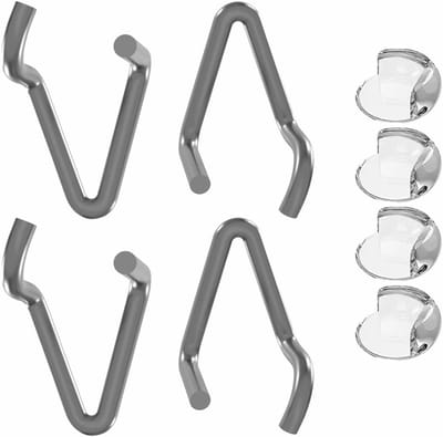 4-Pack Hoogteverstellers voor Babybox - Gegalvaniseerd Staal Vervangingsversteller voor Meerdere Boxen - Bundel Inclusief 4 x Transparante Hoekbeschermers - PVC Meubelhoekbeschermers