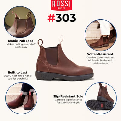 Rossi 303 Endura Redwood Bruine Leren Chelsea Laarzen
