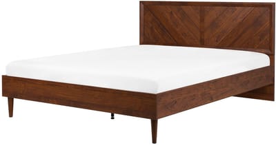 MIALET - Bed - Donkerbruin - 180 x 200 cm - Vezelplaat