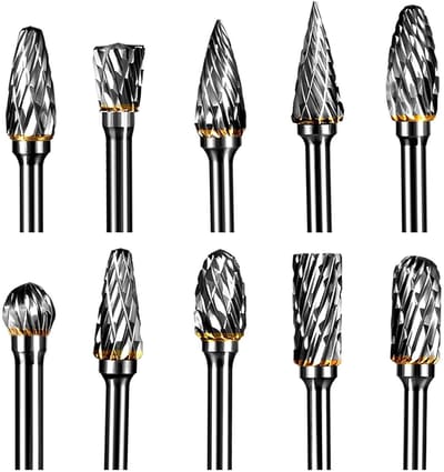 Professionele Set van 10 Stuks Wolfram Carbide Freesaccessoires voor Metaalbewerking, Houtbewerking en DIY Projecten, 3 x 6 mm