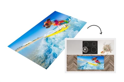 Keukenloper - Loper keuken - Hond - Bloemenslinger - Surfboard - Zomer - 120x60 cm - Keukenloper vinyl
