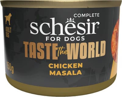 Schesir Taste The World Hond Kip Masala - 8 x 150 gr - Voordeelverpakking