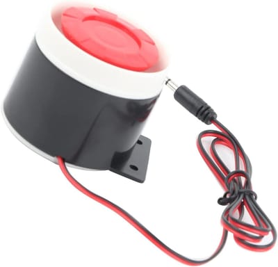 Alarmhoorn - Luid alarm - Beveiliging huis - 110 dB geluid - 5 cm diameter - Zwart