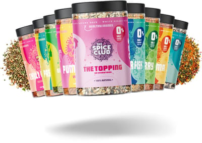 The Spice Club Try‑Out Set – 9x kruidenmix zonder zout of suiker – 100% natuurlijk – Gezonde smaakmakers + cadeau & toegang tot 500+ recepten