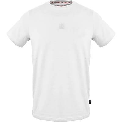 Aquascutum Heren Geborduurd T-shirt met logo (Wit)